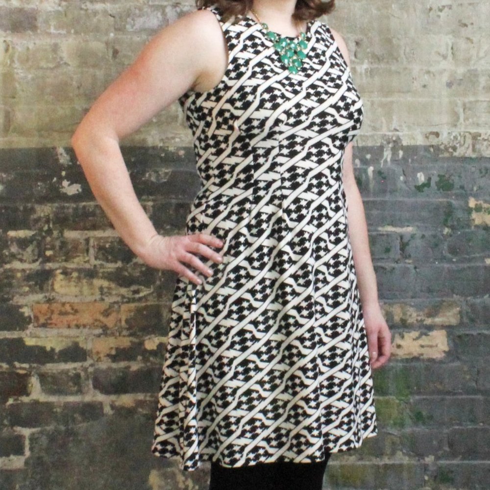 NWOT Kersh Houndstooth Black and White Dress